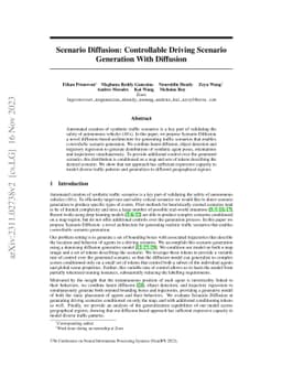 Scenario Diffusion: Controllable Driving Scenario Generation With
  Diffusion