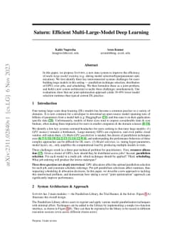 Saturn: Efficient Multi-Large-Model Deep Learning