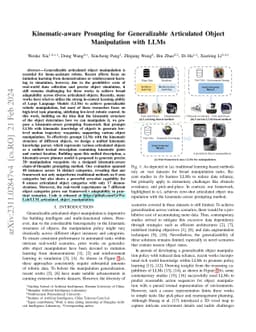 Kinematic-aware Prompting for Generalizable Articulated Object
  Manipulation with LLMs