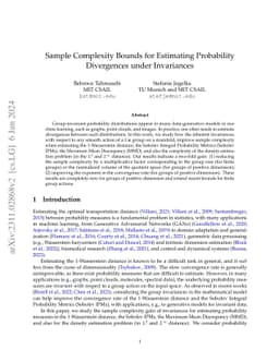 Sample Complexity Bounds for Estimating Probability Divergences under
  Invariances