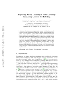 Exploring Active Learning in Meta-Learning: Enhancing Context Set
  Labeling