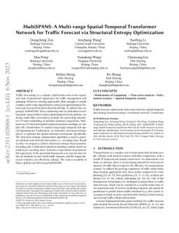 MultiSPANS: A Multi-range Spatial-Temporal Transformer Network for
  Traffic Forecast via Structural Entropy Optimization