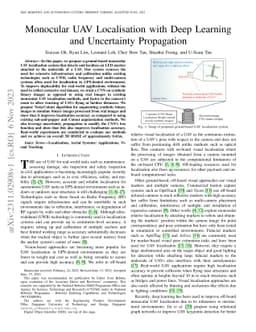 Monocular UAV Localisation with Deep Learning and Uncertainty
  Propagation