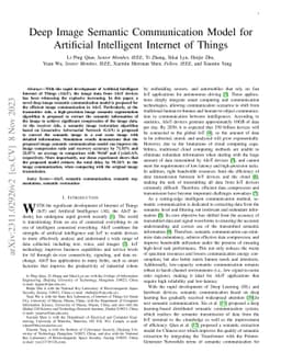Deep Image Semantic Communication Model for Artificial Intelligent
  Internet of Things