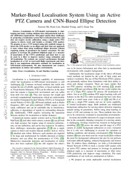 Marker-Based Localisation System Using an Active PTZ Camera and
  CNN-Based Ellipse Detection