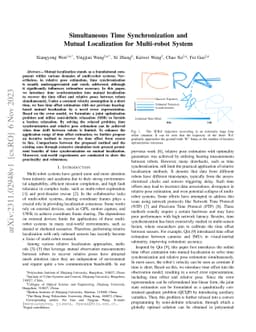 Simultaneous Time Synchronization and Mutual Localization for
  Multi-robot System