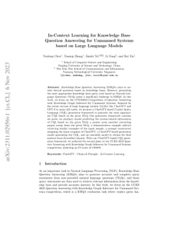In-Context Learning for Knowledge Base Question Answering for Unmanned
  Systems based on Large Language Models