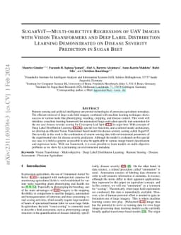 SugarViT -- Multi-objective Regression of UAV Images with Vision
  Transformers and Deep Label Distribution Learning Demonstrated on Disease
  Severity Prediction in Sugar Beet