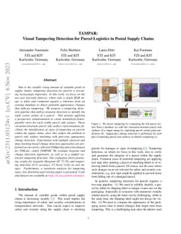 TAMPAR: Visual Tampering Detection for Parcel Logistics in Postal Supply
  Chains