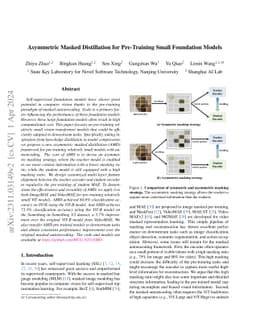 Asymmetric Masked Distillation for Pre-Training Small Foundation Models