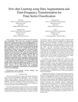 Few-shot Learning using Data Augmentation and Time-Frequency
  Transformation for Time Series Classification