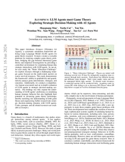 ALYMPICS: LLM Agents Meet Game Theory -- Exploring Strategic
  Decision-Making with AI Agents