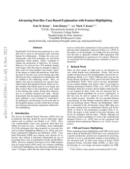 Advancing Post Hoc Case Based Explanation with Feature Highlighting