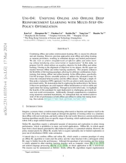 Uni-O4: Unifying Online and Offline Deep Reinforcement Learning with
  Multi-Step On-Policy Optimization