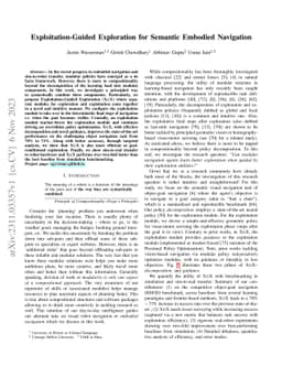 Exploitation-Guided Exploration for Semantic Embodied Navigation