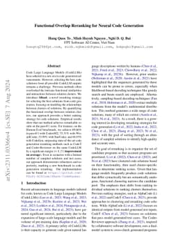 Functional Overlap Reranking for Neural Code Generation