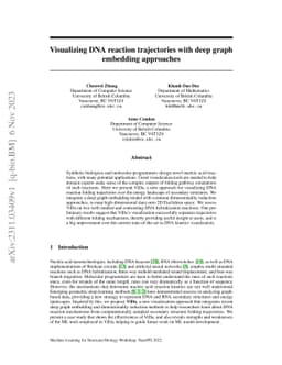 Visualizing DNA reaction trajectories with deep graph embedding
  approaches