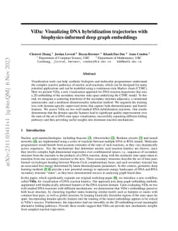 ViDa: Visualizing DNA hybridization trajectories with
  biophysics-informed deep graph embeddings