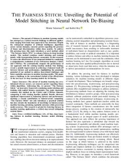 The Fairness Stitch: Unveiling the Potential of Model Stitching in
  Neural Network De-Biasing