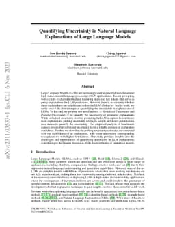 Quantifying Uncertainty in Natural Language Explanations of Large
  Language Models