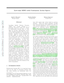 Low-Rank MDPs with Continuous Action Spaces