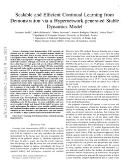 Scalable and Efficient Continual Learning from Demonstration via a
  Hypernetwork-generated Stable Dynamics Model