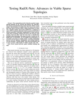 Testing RadiX-Nets: Advances in Viable Sparse Topologies