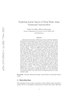 Exploring Latent Spaces of Tonal Music using Variational Autoencoders