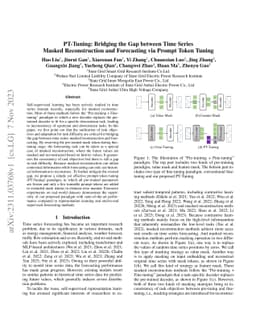PT-Tuning: Bridging the Gap between Time Series Masked Reconstruction
  and Forecasting via Prompt Token Tuning