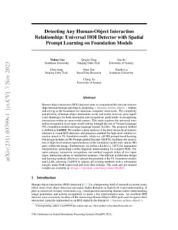 Detecting Any Human-Object Interaction Relationship: Universal HOI
  Detector with Spatial Prompt Learning on Foundation Models