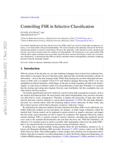 Controlling FSR in Selective Classification