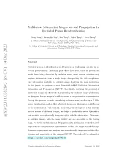 Multi-view Information Integration and Propagation for Occluded Person
  Re-identification