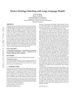 OLaLa: Ontology Matching with Large Language Models