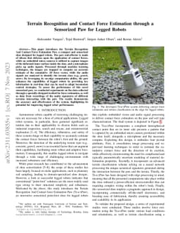 Terrain Recognition and Contact Force Estimation through a Sensorized
  Paw for Legged Robots