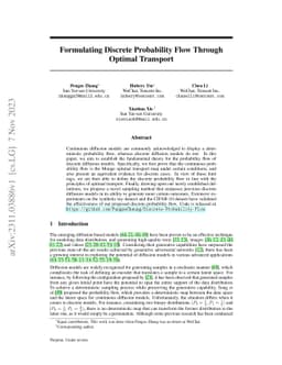 Formulating Discrete Probability Flow Through Optimal Transport
