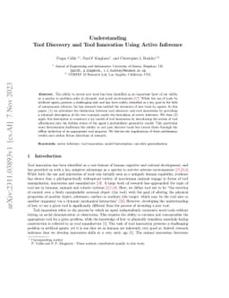 Understanding Tool Discovery and Tool Innovation Using Active Inference