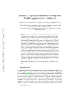 Temporal Graph Representation Learning with Adaptive Augmentation
  Contrastive
