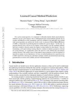 Learned Causal Method Prediction