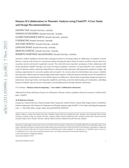 Human-AI Collaboration in Thematic Analysis using ChatGPT: A User Study
  and Design Recommendations