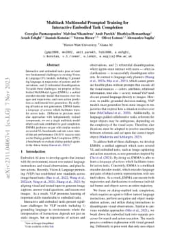 Multitask Multimodal Prompted Training for Interactive Embodied Task
  Completion