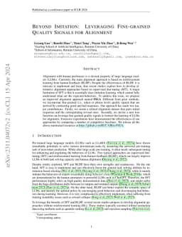 Beyond Imitation: Leveraging Fine-grained Quality Signals for Alignment