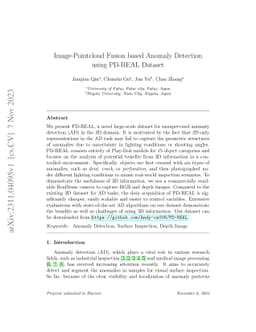 Image-Pointcloud Fusion based Anomaly Detection using PD-REAL Dataset