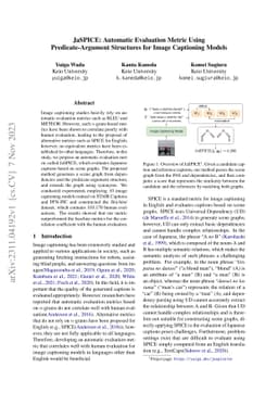 JaSPICE: Automatic Evaluation Metric Using Predicate-Argument Structures
  for Image Captioning Models