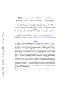 MELEP: A Novel Predictive Measure of Transferability in Multi-Label ECG
  Diagnosis