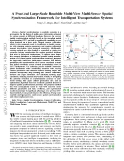 A Practical Large-Scale Roadside Multi-View Multi-Sensor Spatial
  Synchronization Framework for Intelligent Transportation Systems