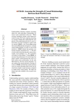 CRAB: Assessing the Strength of Causal Relationships Between Real-world
  Events