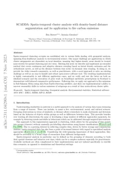 SCADDA: Spatio-temporal cluster analysis with density-based distance
  augmentation and its application to fire carbon emissions