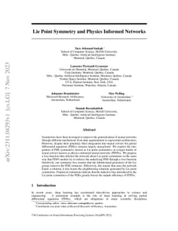 Lie Point Symmetry and Physics Informed Networks