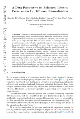 A Data Perspective on Enhanced Identity Preservation for Diffusion
  Personalization