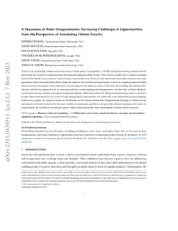 A Taxonomy of Rater Disagreements: Surveying Challenges & Opportunities
  from the Perspective of Annotating Online Toxicity